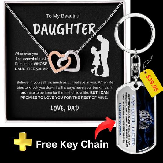 A Daughter Gifts from Dad Sterling Silver Necklace Birthday Christmas Valentine's day Gifts