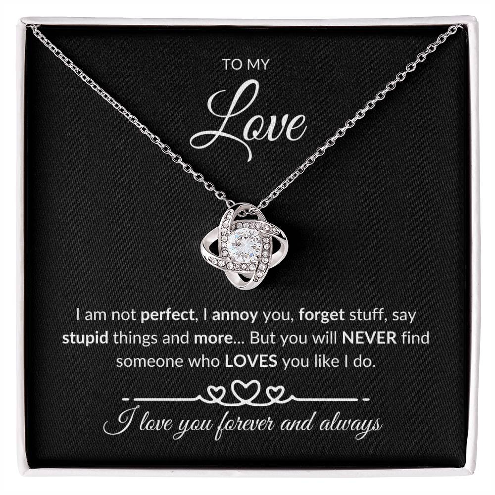 Forever Yours: Timeless Crystal Elegance | Love Knot Necklace | Mother's Day Gift | Birthday Gift | Anniversary Gift