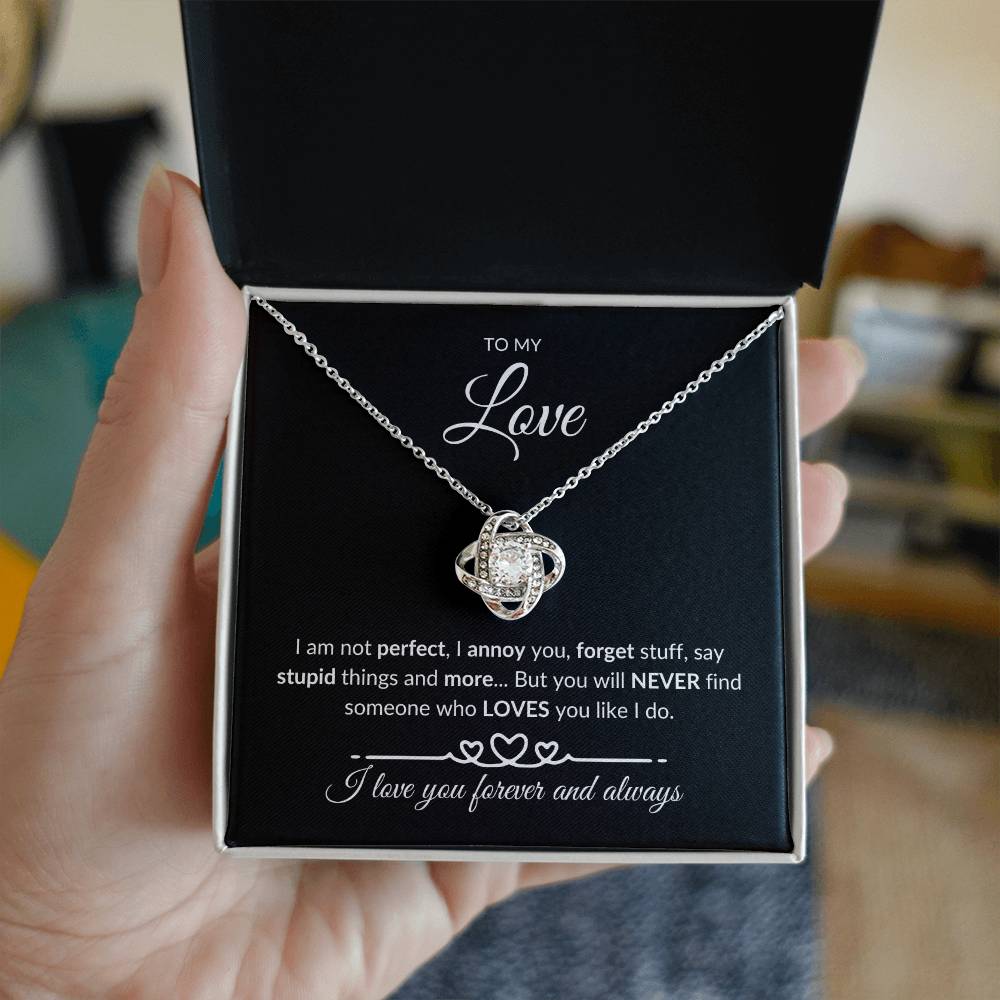 Forever Yours: Timeless Crystal Elegance | Love Knot Necklace | Mother's Day Gift | Birthday Gift | Anniversary Gift