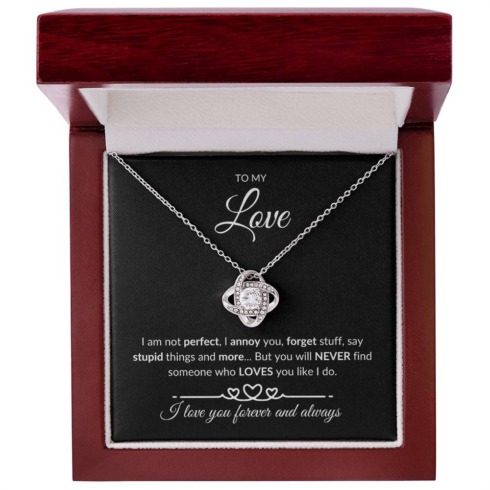 Forever Yours: Timeless Crystal Elegance | Love Knot Necklace | Mother's Day Gift | Birthday Gift | Anniversary Gift