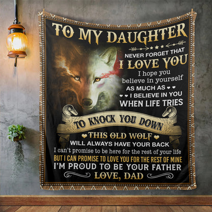 To My Daughter, Never Forget That l Love You, Cozy Blanket